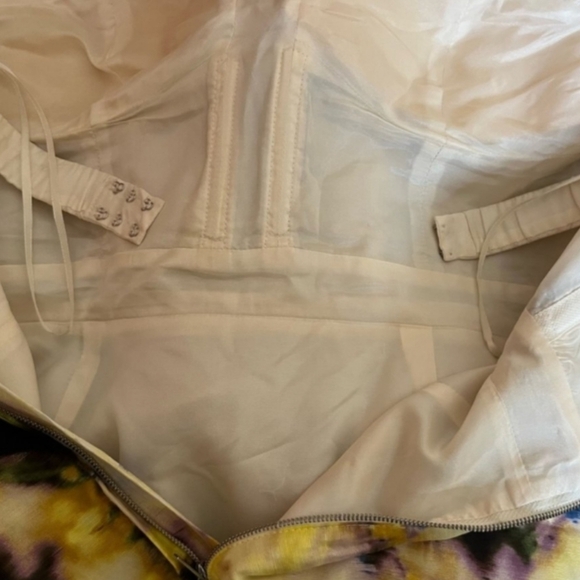 J.Crew Ella Garden Floral Strapless Dress Yellow Size 2 - Picture 6 of 9